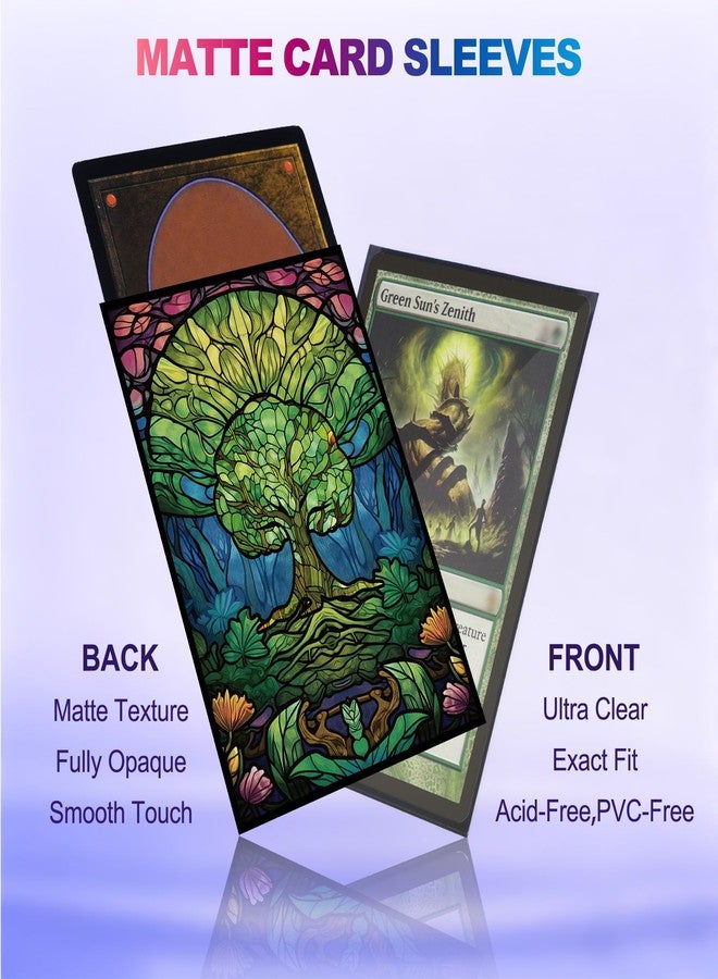 UAONO MTG Card Sleeves 100ct - Forest - Art Card Sleeves Deck Protector, Clear Front & Matte Textured Back, Sleeves for Magic The Gathering, Basic Lands Series - Image 2